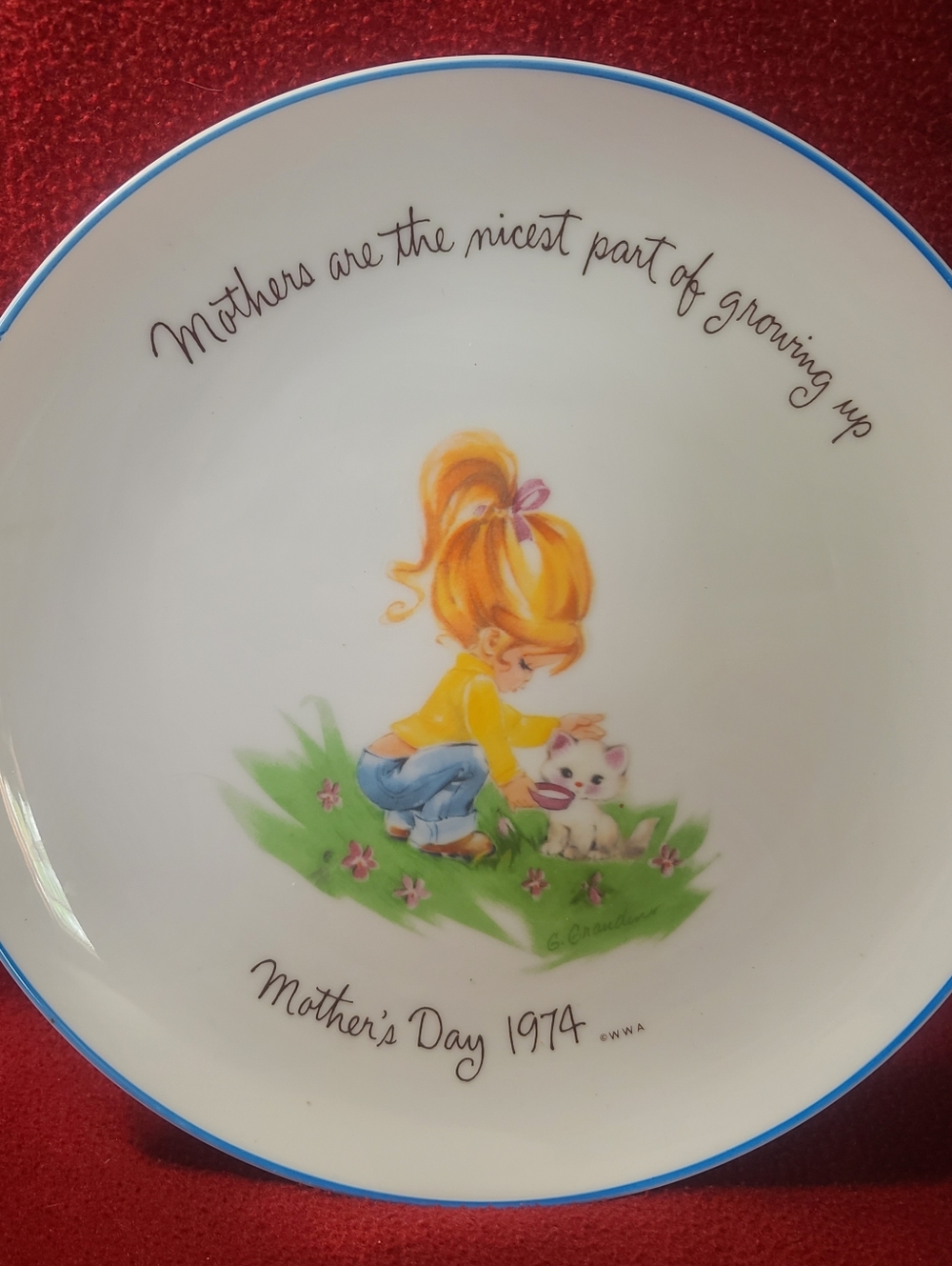 GiGi Mother's Day 1974 Commemorative Edition JAPAN Collectable Plate PORCELAIN‎